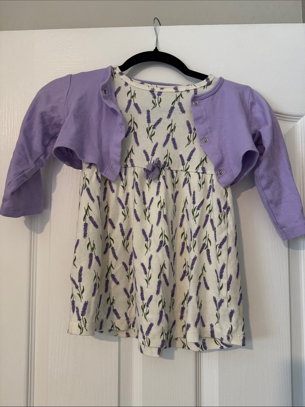 Lavender Floral Dress with Matching Cardigan - Picture 5 of 5